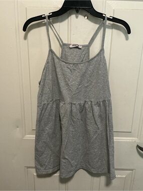 Hibelle Light Heather Gray Tank Top with Spaghetti Straps